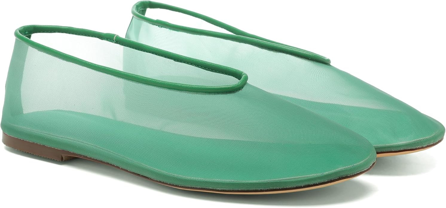 Mesh Ballet Flats for Women Round Toe Slip On Ballerina Mary Jane Shoes Tulle Comfortable Casual ... | Amazon (US)