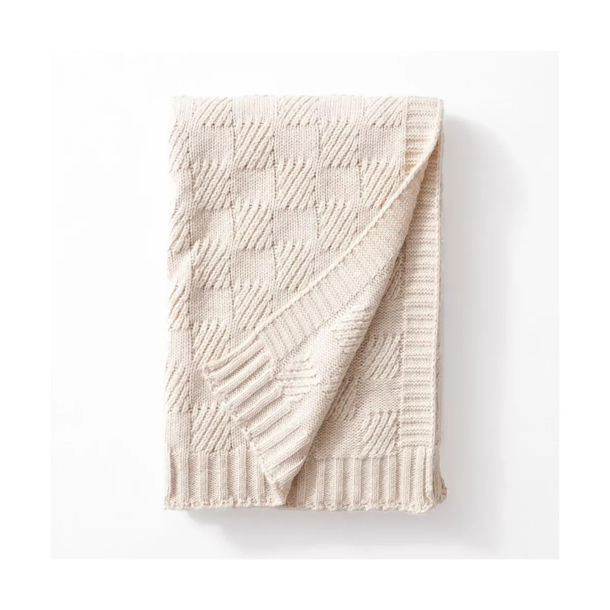 Amelie Home Aberdour Basket weave Knit Throw,Beige(Throw) | Target
