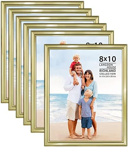 Langdon House 8x10 Picture Frames Set (Gold, 6 Pack) Distinguished Edging for Classic Style, Richlan | Amazon (US)