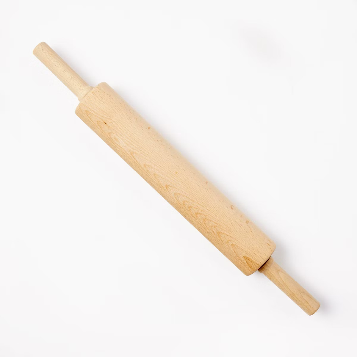 10" Wood Rolling Pin Light Brown - Figmint™: Handled Wooden Roller for Baking, Hand Wash, 19.24... | Target