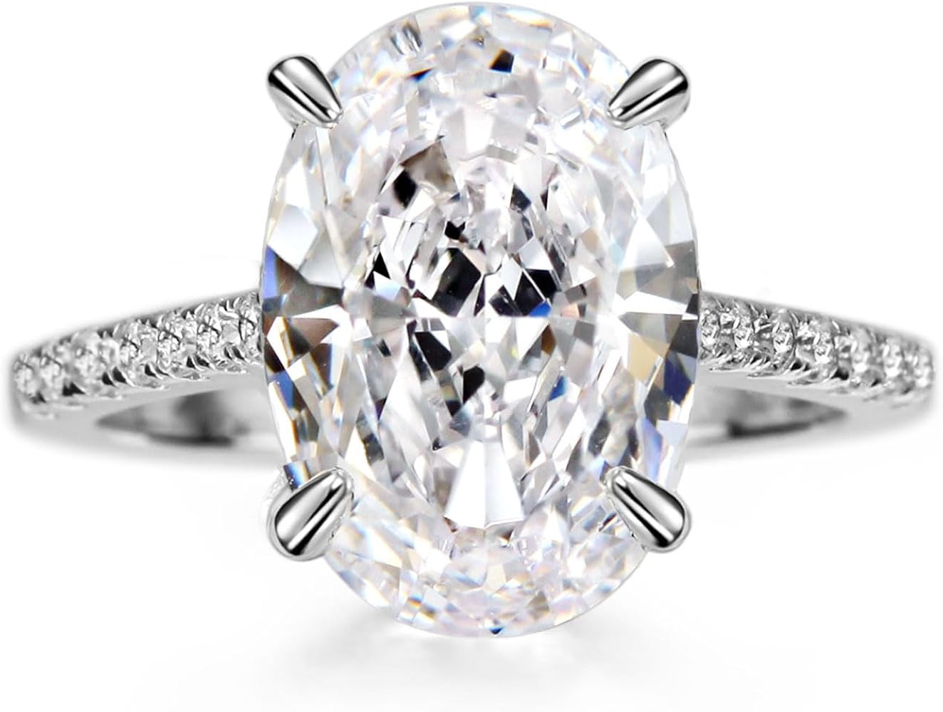 Michooyel 4.0ct Oval Cut Women's Engagement Ring Simulated Promise Ring Wedding Ring 925 Sterling... | Amazon (US)