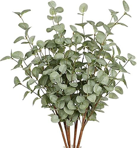 Dremisland 6 Pcs Artificial Greenery Stems Eucalyptus Leaf Long Stems 28.5" Tall Silk Silver Doll... | Amazon (CA)