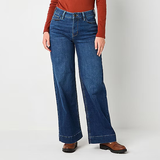 new!Liz Claiborne Womens High Rise Wide Leg Jean | JCPenney