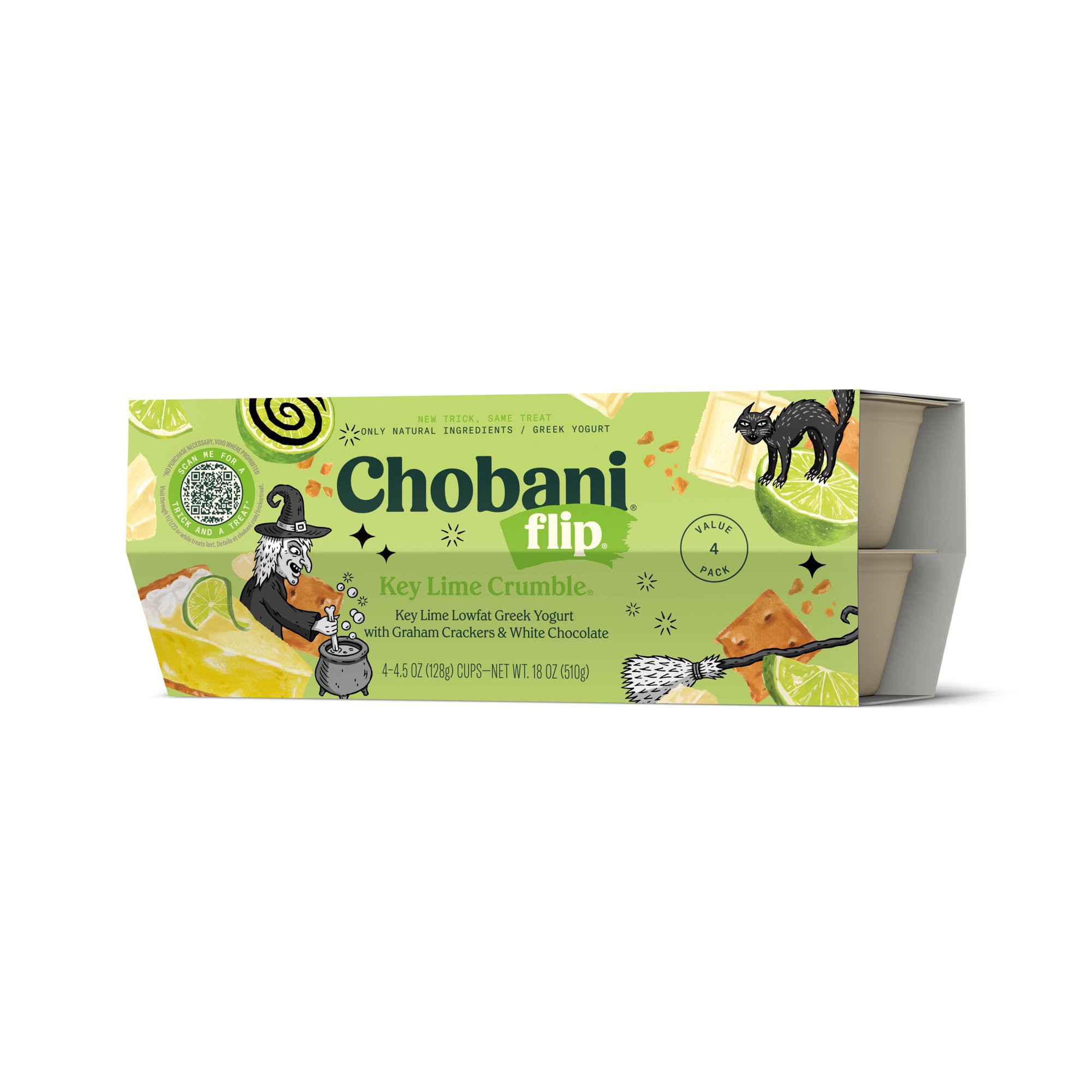 Chobani Flip Low-Fat Key Lime Crumble Greek Yogurt, 4.5 oz, 4 count | Walmart (US)