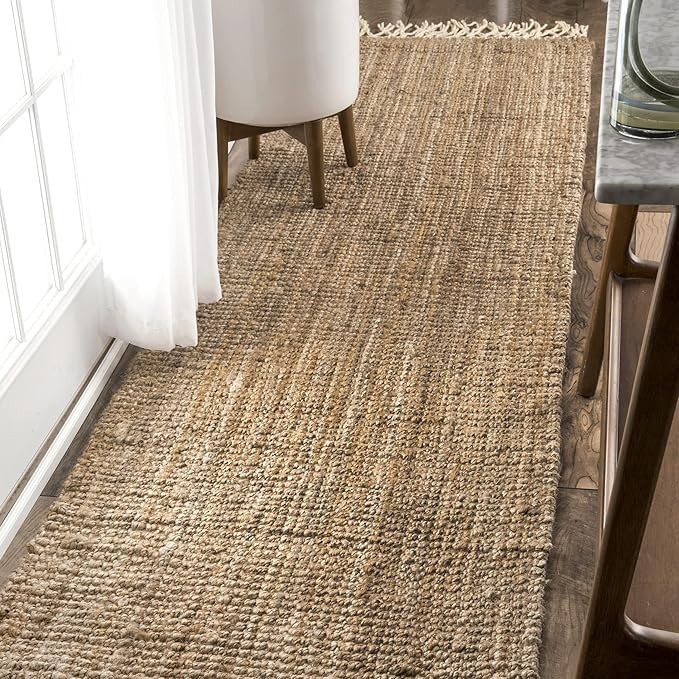 nuLOOM Raleigh Farmhouse Jute Tasseled Runner Rug, 2' 6" x 8', Natural | Amazon (US)