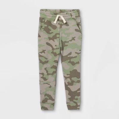 Toddler Boys' Fleece Camo Moto Jogger Pants - art class™ Green | Target