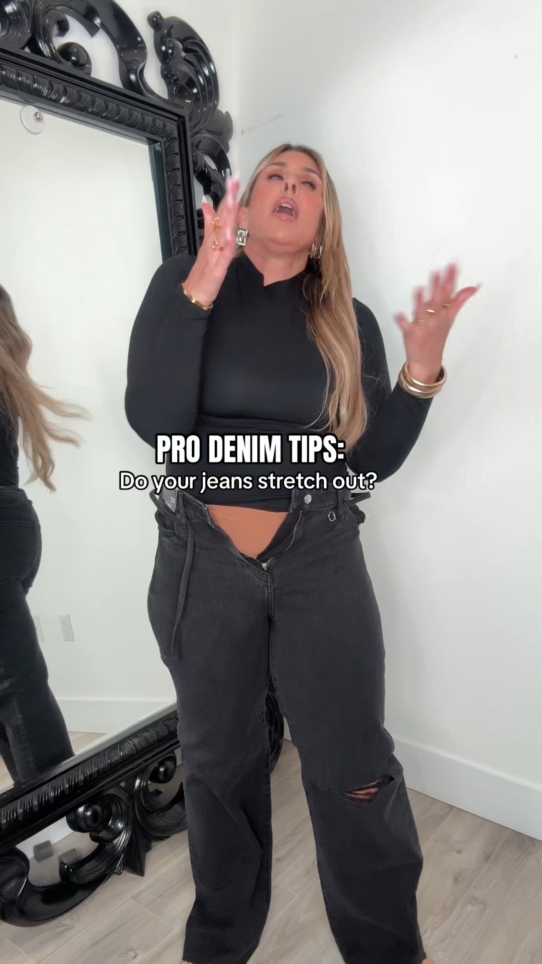 Incredible fit jeans size 12L (have some stretch but also compression to hold you in) size up if you prefer more of a loose fit. Jeans come with a little belt (removable) 

Linked similar tops that I love from Express. I love their body contour line. Very snatching. I am always a size L. (they run generous) 

#LTKSaleAlert #LTKMidsize