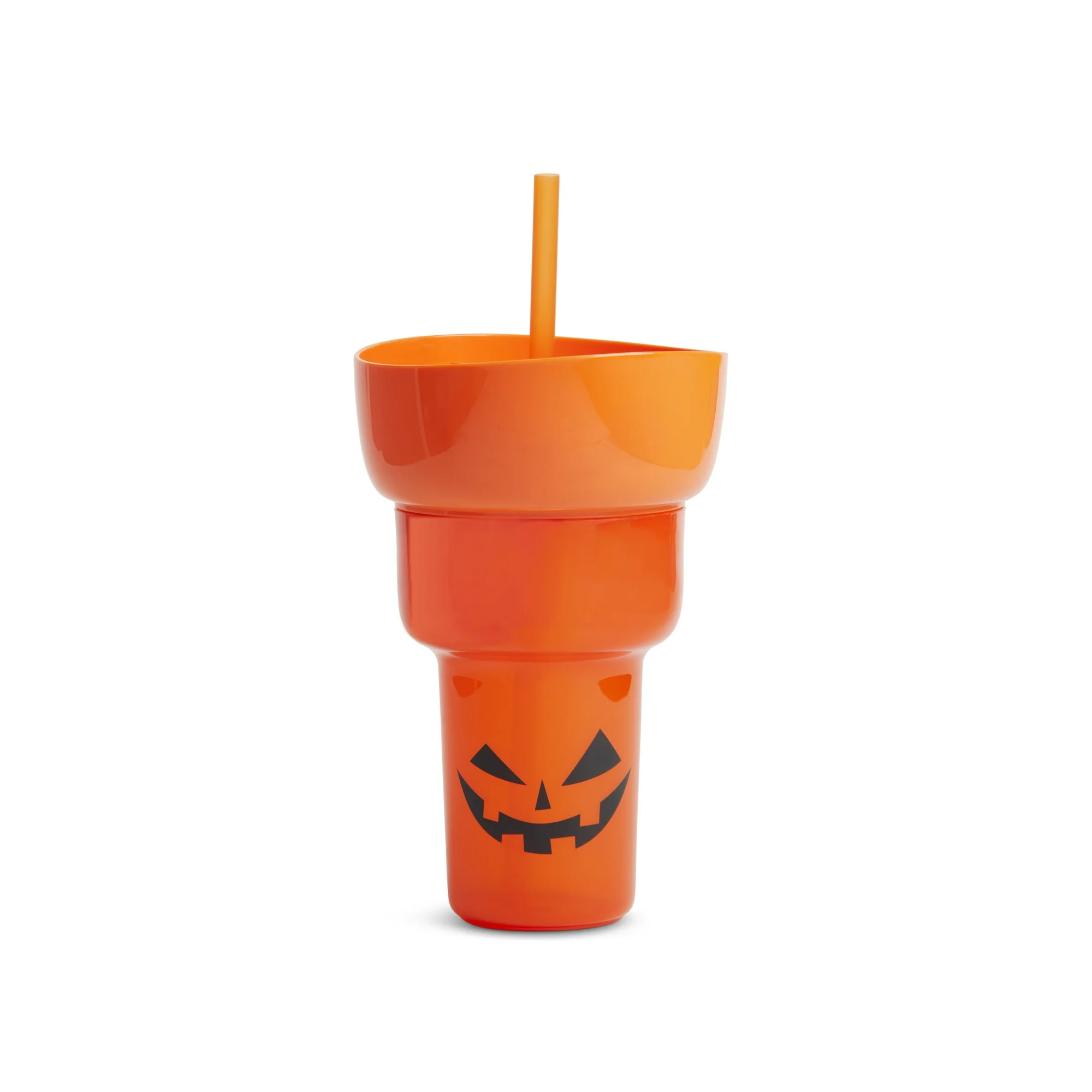 Mainstays 24 Fluid Ounce Stadium Tumbler with Straw, Orange Pumpkin | Walmart (US)