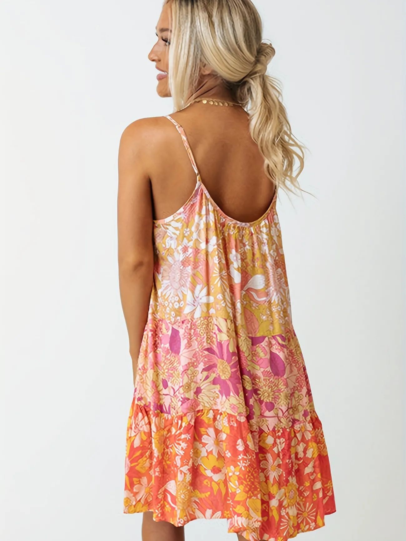 Floral Print Tiered Cami Dress, Loose Vacation Casual Dress For Summer, Women's Clothing | Temu Affiliate Program