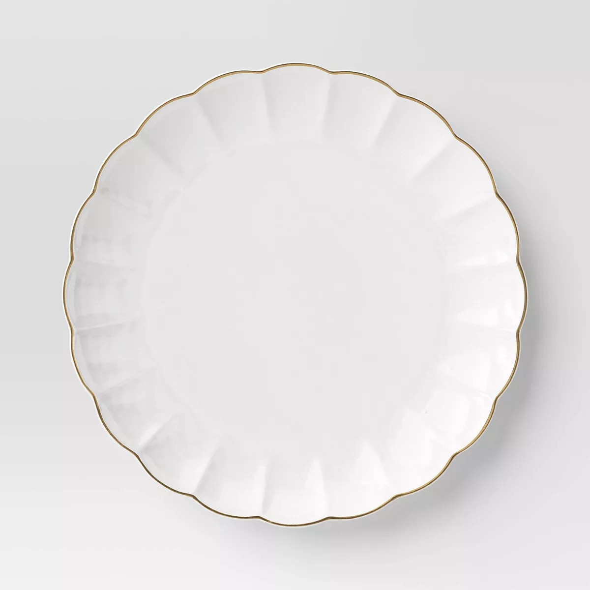 10.5" Stoneware Scalloped Dinner Plate Gold Rim - Threshold™ | Target