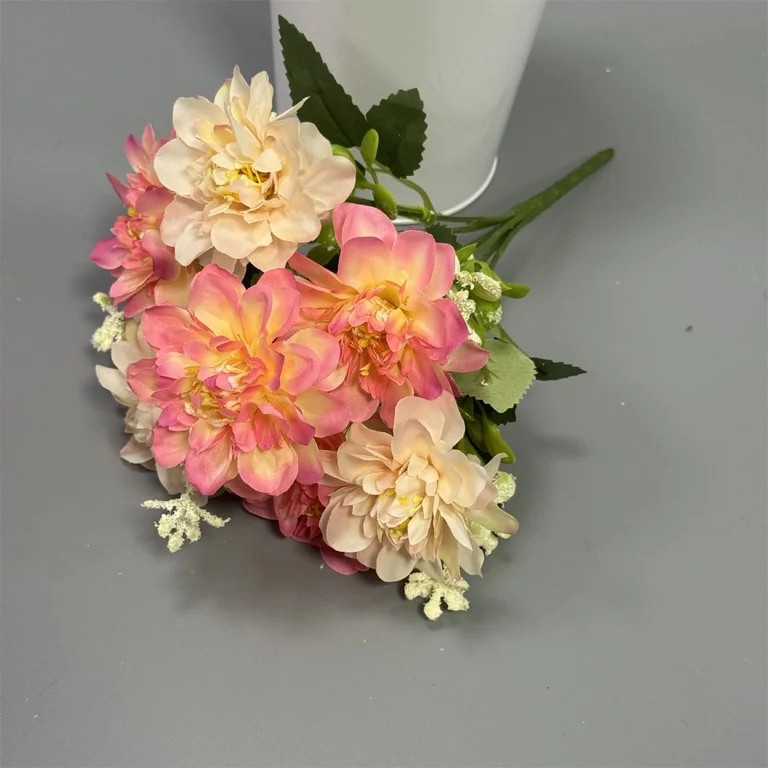 Cadancy Artificial Dahlia Flowers Silk Peony Bouquet Fake Flowers for Home Decor Farmhouse Dining... | Walmart (US)