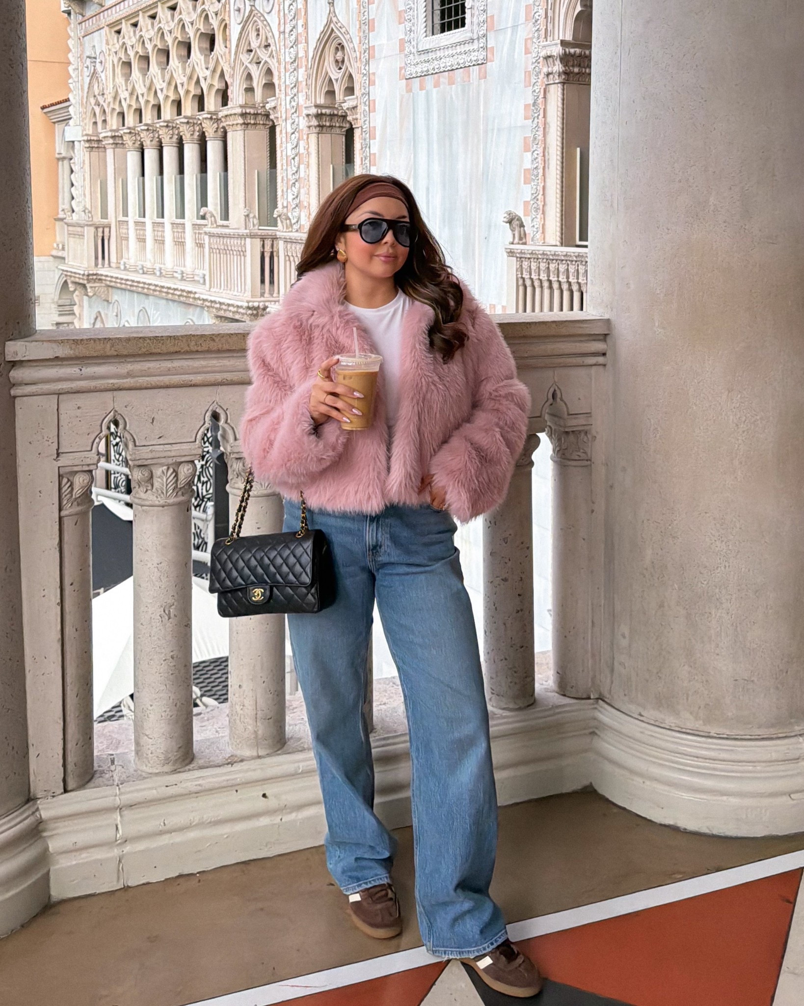 Pink fur coat with jeans and brown adidas, pink faux fur coat, faux fur, fur coat, Valentine’s Day outfit, pink outfit 

#LTKSaleAlert #LTKValentine #LTKootd