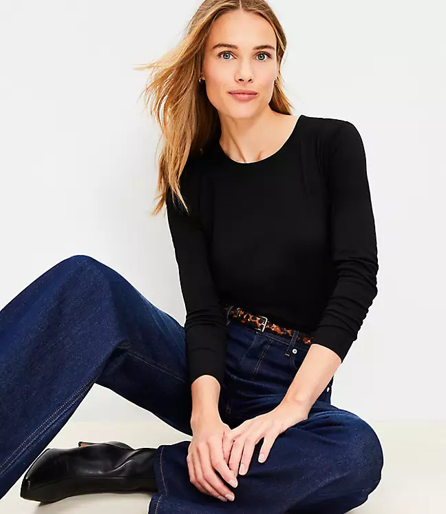 Long Sleeve Crew Neck Tee | LOFT
