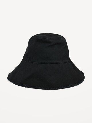 Frayed Canvas Bucket Hat for Women | Old Navy (US)