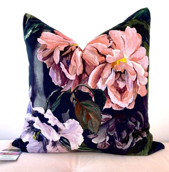 Delft Velvet Noir Decorative Pillow Cover in Designers Guild | Etsy | Etsy (US)