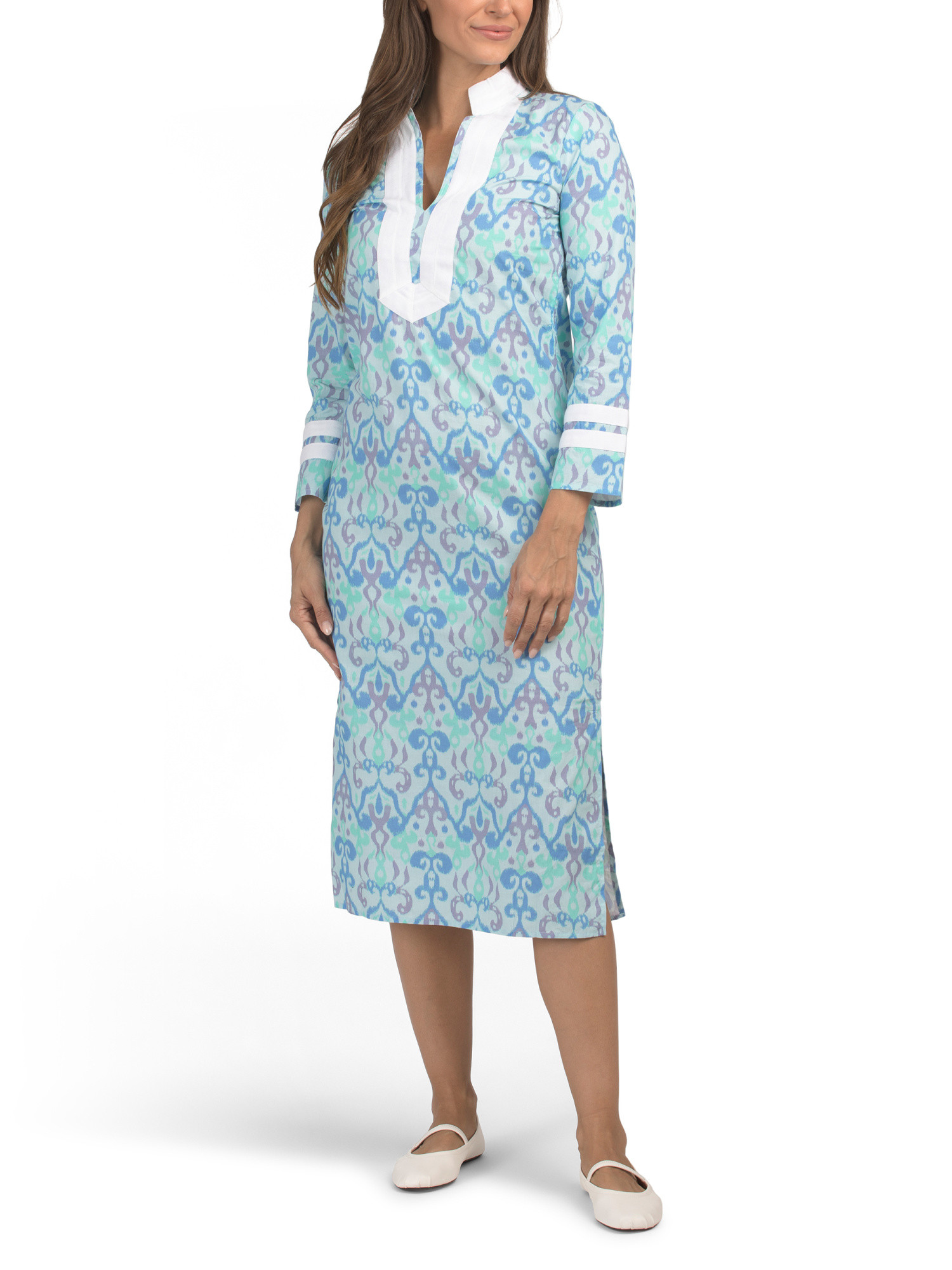 Long Sleeve Patterned Maxi Caftan Dress | Marshalls