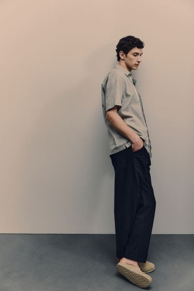 Regular Fit Short-sleeved Linen-Blend Shirt | H&M (US + CA)