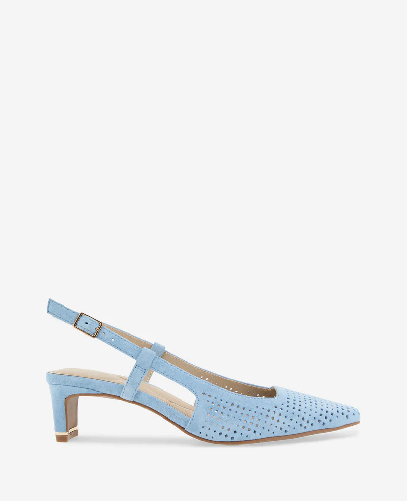 Marbella Perforated Suede Slingback Heel | Kenneth Cole