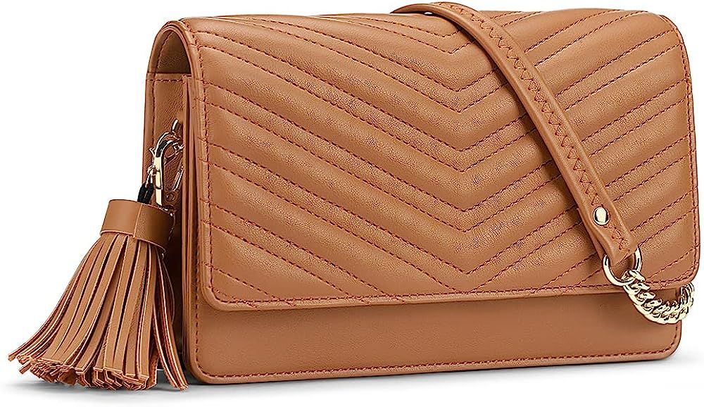 Peacocktion Small Quilted Crossbody Bags for Women, Shouler Handbags RFID Cell Phone Wallet Purse... | Amazon (US)