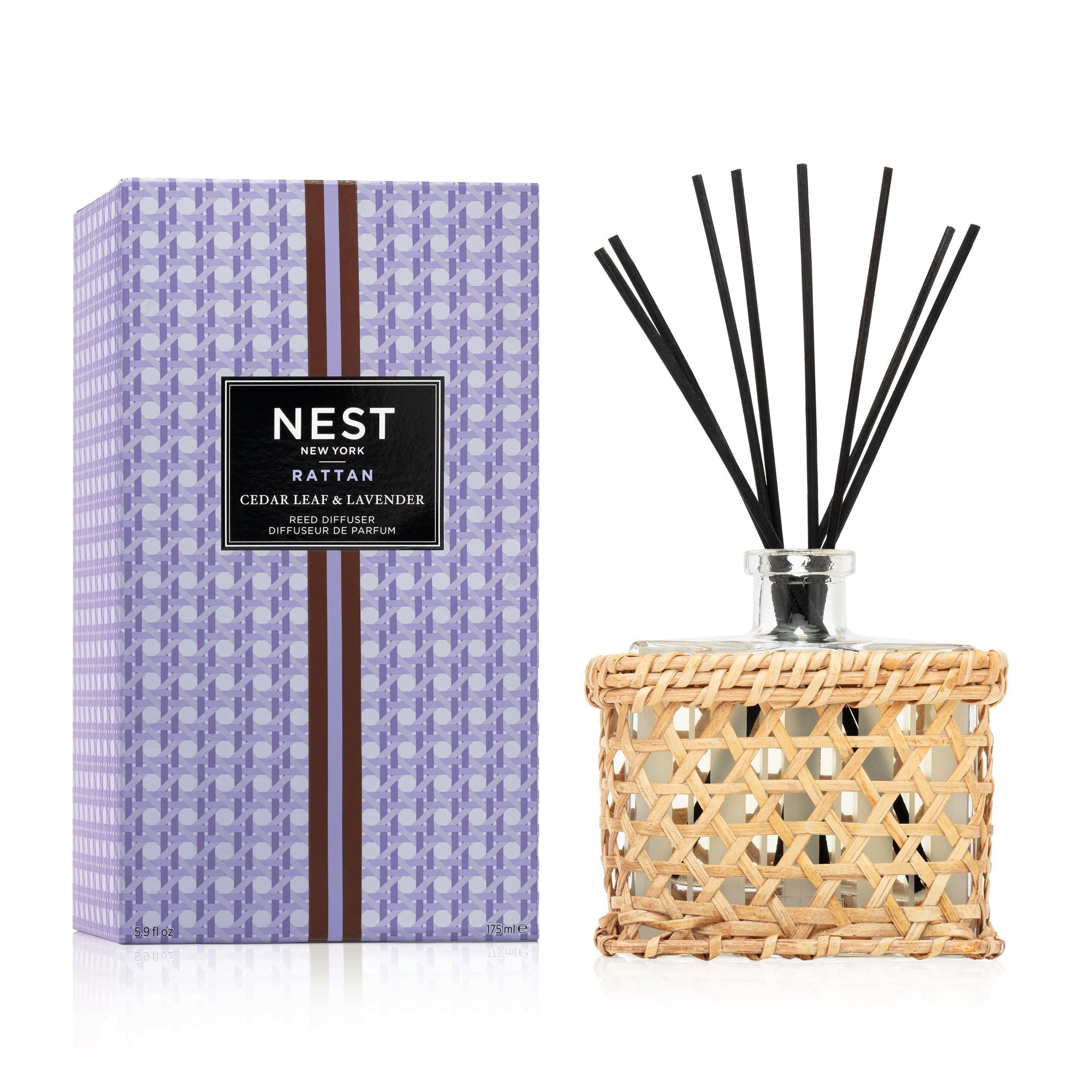Rattan Cedar Leaf & Lavender Reed Diffuser | NEST Fragrances