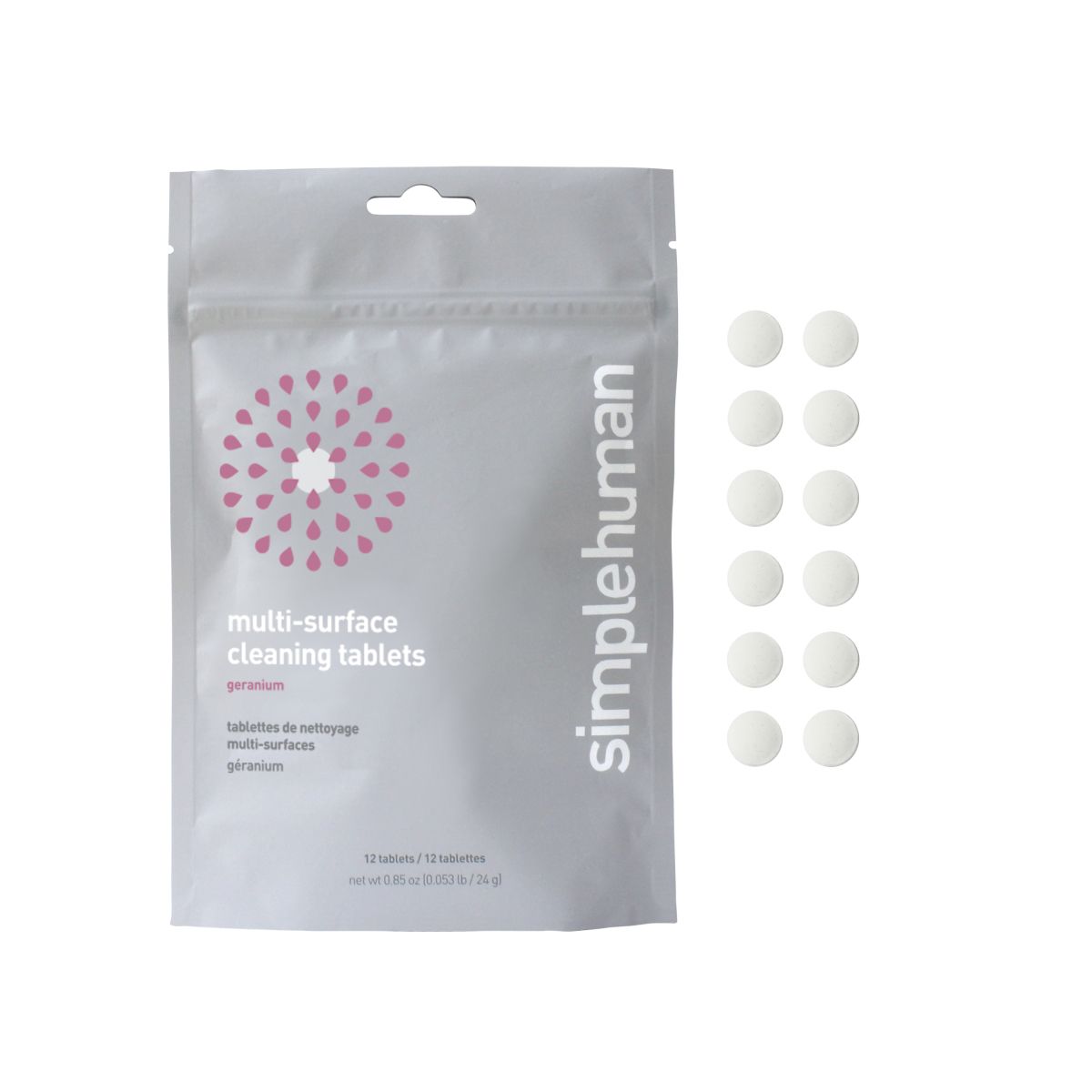 simplehuman Multi-Surface Cleaning Tablets Geranium Pkg/12 | The Container Store