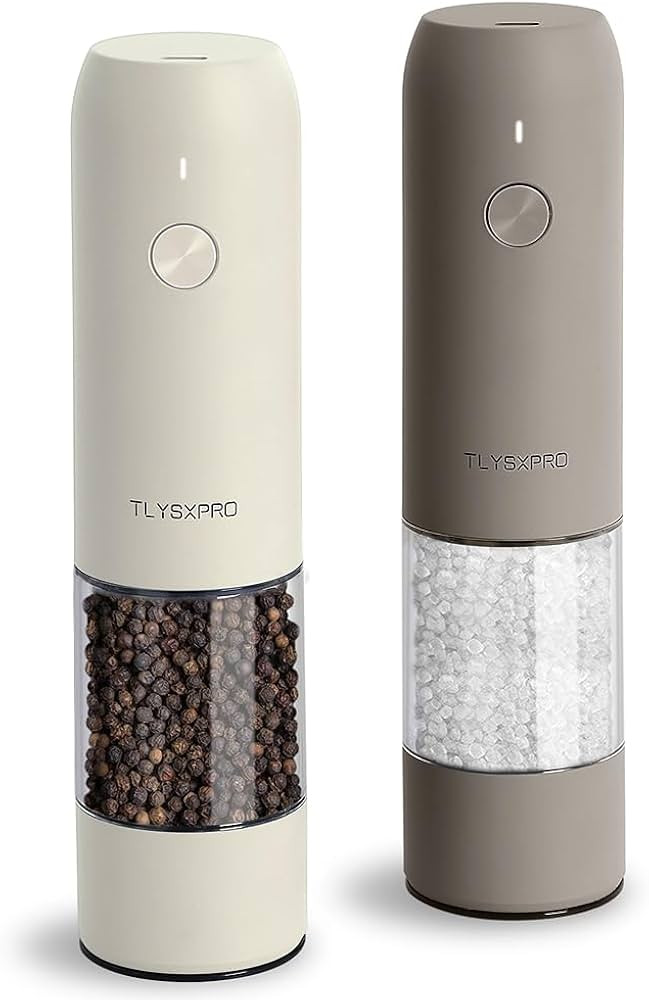 Electric Salt and Pepper Grinder Set, USB Rechargeable, Automatic Salt and Pepper Mill Grinder wi... | Amazon (US)