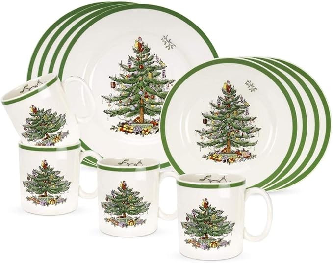 Spode Christmas Tree 12-Piece Dinnerware Set, Service for 4 | Amazon (US)