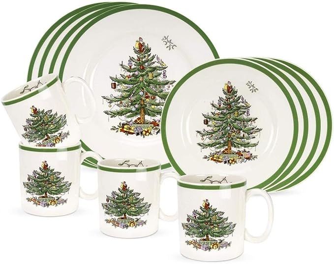 Spode Christmas Tree 12-Piece Dinnerware Set, Service for 4 | Amazon (US)