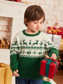 SHEIN Toddler Boys Christmas Pattern Sweater
   
      SKU: sk2208291494549593
          (44 Revi... | SHEIN
