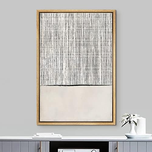 IDEA4WALL Framed Canvas Print Wall Art Retro Black White Geometric Grid Color Blocks Abstract Shapes | Amazon (US)