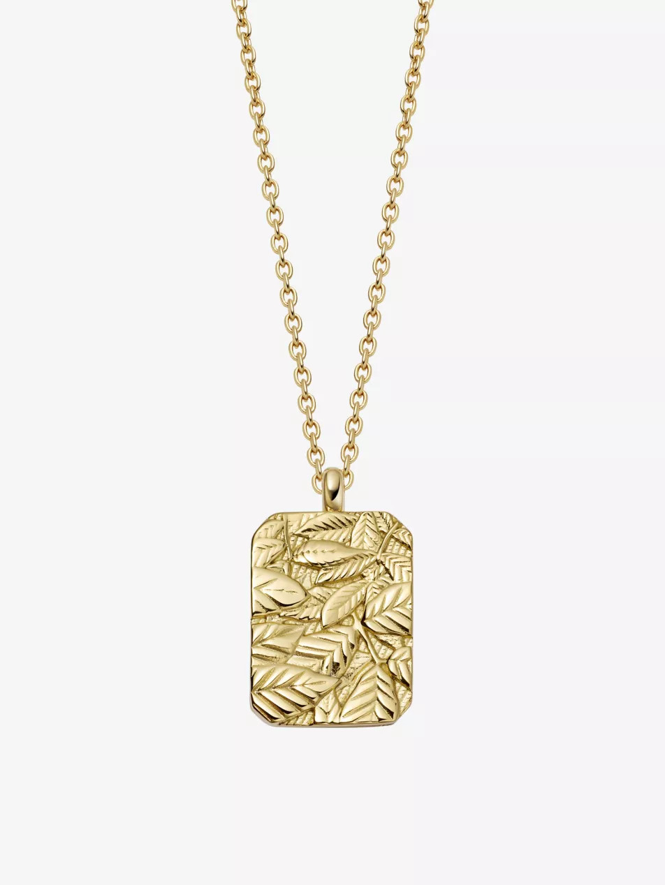 Terra Strength engravable locket 18ct yellow gold-vermeil necklace | Selfridges