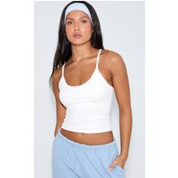 White Sculpt Strappy Longline Sports Bra | PrettyLittleThing US
