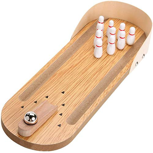 Table Top Mini Bowling Game Set-Tabletop Wooden Board Mini Arcade Desktop Tiny Bowling Shooting Alley Office Desk Stress Relief Gadgets Small Finger Toys Fun Gag Gifts for MenWomen Kids Teens Boys | Amazon (US)