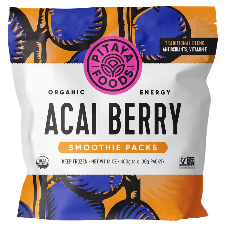 Pitaya Foods Frozen Organic Acai Fruit Smoothie Mix, 14 oz, 4pk | Walmart (US)