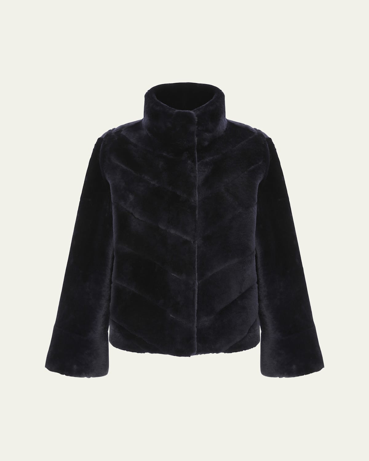 Reversible Merino Shearling Lamb Chevron Jacket | Bergdorf Goodman