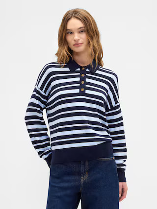 CashSoft Relaxed Sweater Polo Shirt | Gap Factory