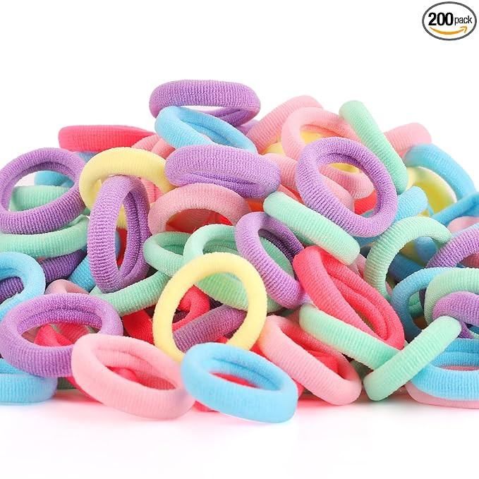 200 Pack Hair Ties BEoffer Baby Toddlers Girls Elastics Hair Bands No Damage Multicolor Colorful ... | Amazon (US)