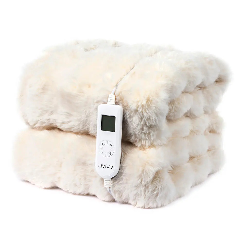 Soft Furnishings | Luxury Electric Heated Throw - Cream | LIVIVO | Debenhams UK