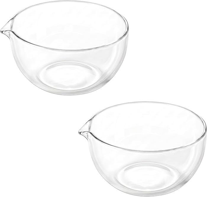 EIKS Glass Bowls with Spout for Mixing and Serving Sauce Jam Salad Coffee Milk Cooking Baking (30... | Amazon (US)