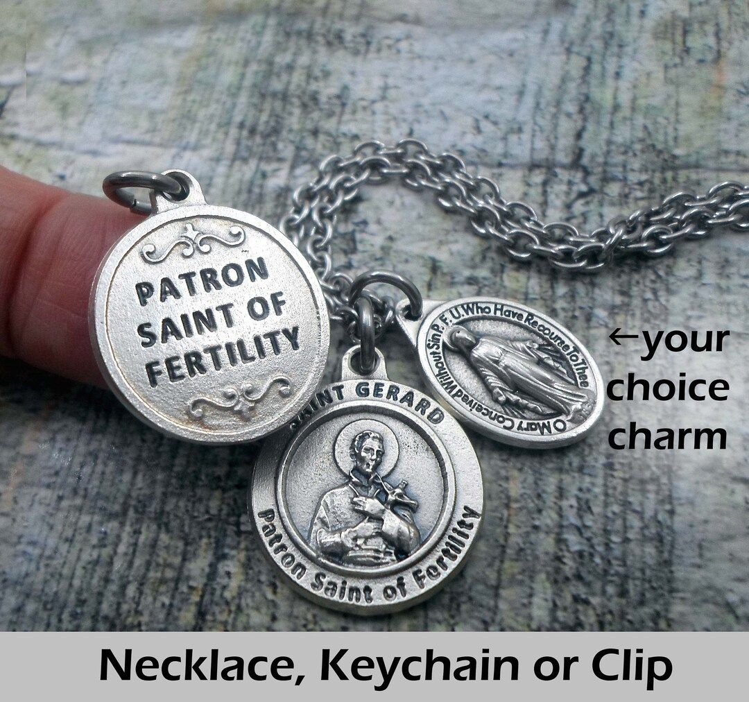 St. Gerard, Patron Saint of Fertility, Charm Necklace, Keychain or Clip, Your Choice Charm, Catho... | Etsy (US)