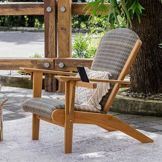 Cambridge Casual Cambridge Casual Auburn Upholstered Teak Adirondack Chair 240340-TW-XX-XX-KB - T... | The Home Depot