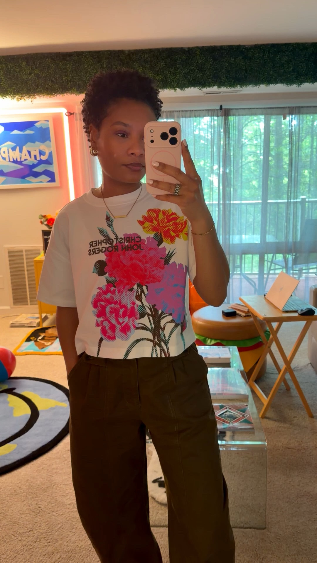 What I’m wearing today! I was excited to wear my new pieces from #Oldnavy and #ChristopherJohnRogers. These pieces are so fun! Wearing a size small in the top and 6 in the pants 

#LTKootd #LTKdayinmylife #LTKgrwm
