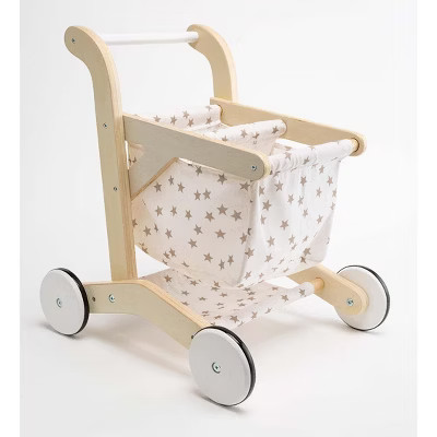 Wooden Shopping Cart with Rolling Wheels Walker for toddlers | Target