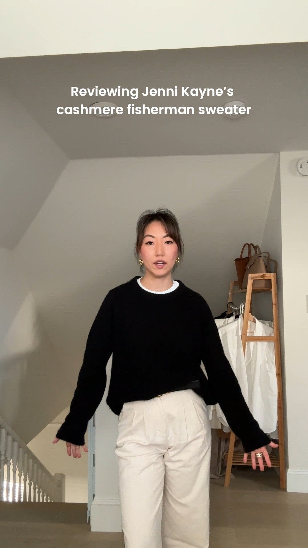 Wearing a size small in the sweater 