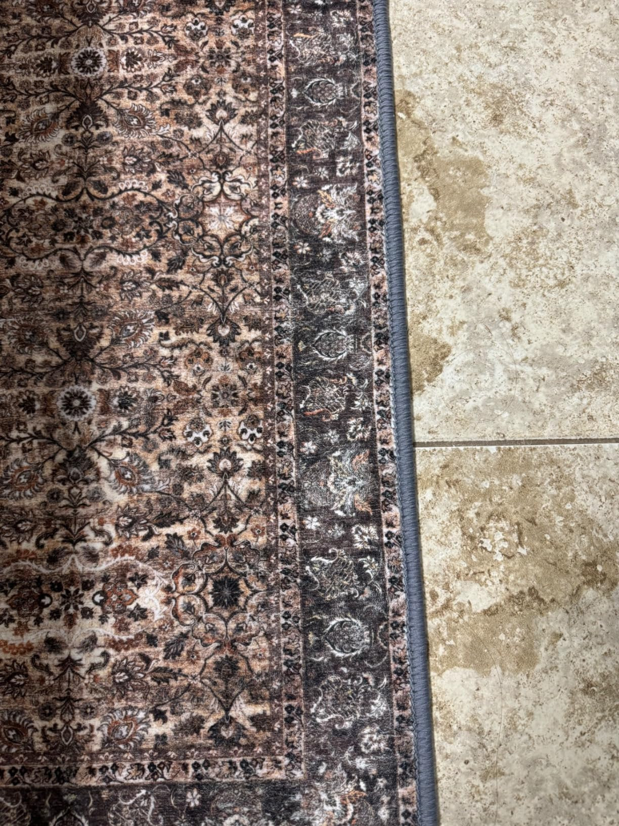 RYB HOME Brown Washable Runner Rug 2x6 for Enterway Hallway, Floral Vintage Distresssed Rug Soft ... | Amazon (US)