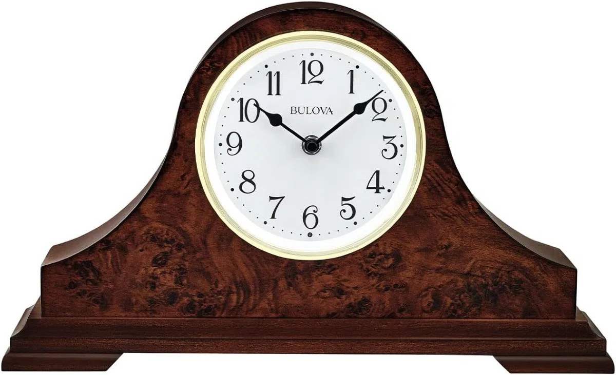 Canora Grey 2FC75C20BE23415DB9D360B7C2EA3FC6 Chandler Warm Walnut Mantel Clock | Wayfair North America