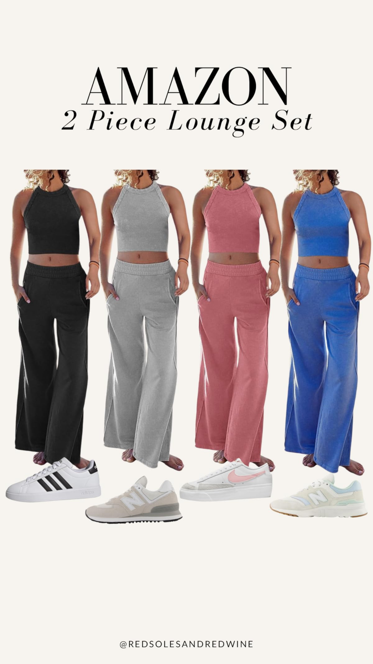 Ugerlov Women's Two Piece Summer Sets Ribbed Tank Crop Top Wide Leg Pants 2 Piece Outfits Matchin... | Amazon (US)