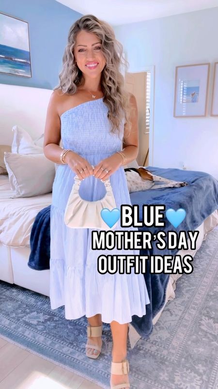 Mother’s Day outfit ideas in BLUE!! I did a pink one a few weeks ago for girl mamas 💕 PS: all of these options come in several, several colors beyond blue and pink and Mother’s Day too 😘😘 great summer outfits here!!! Sizing: I’m in my true small in EVERY item!! I found them all true to size. 

Outfits
Concert outfit
Church dress
Mother’s Day weekend
Mom outfit
Maxi dress
Midi dress
Skort 
Outfit inspo
Outfit ideas 
What to wear
Summer outfit
Vacay 
Vacation 
Travel 
Amazon finds 
Affordable outfits 


#LTKstyletip #LTKfindsunder50 #LTKVideo