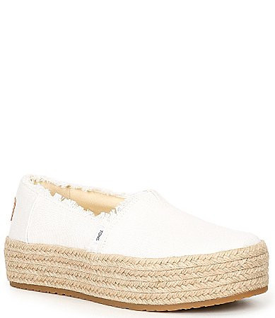 TOMS Valencia Canvas Platform Espadrille Loafers - 10 | Dillard's