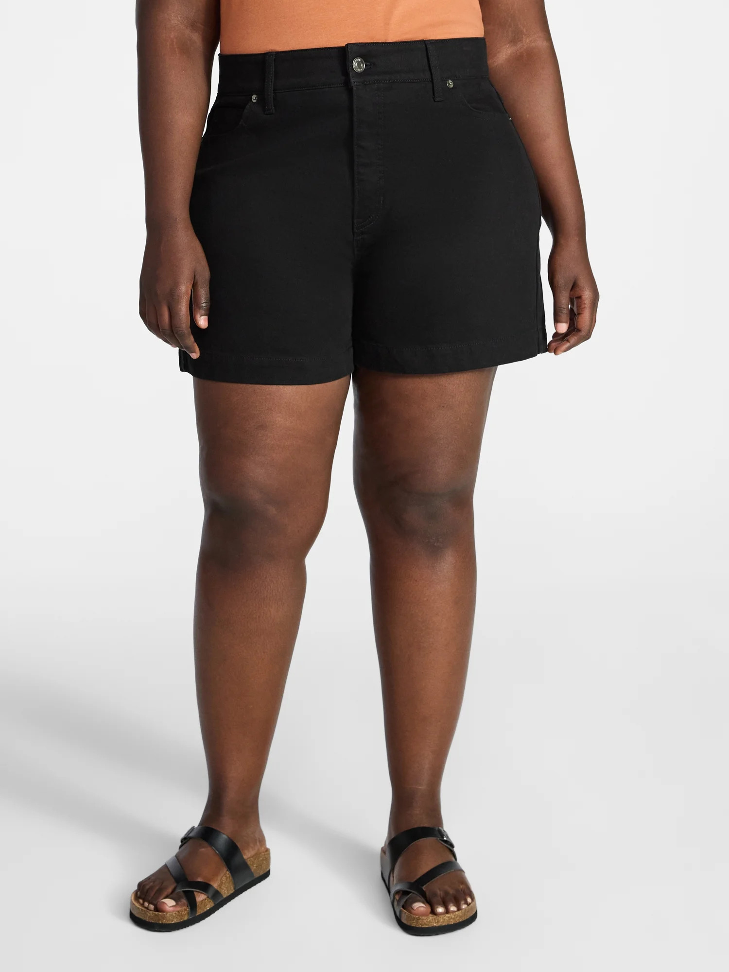 Terra & Sky Women's Plus High Rise A Line Denim Shorts, 5" Inseam, Sizes 16W-26W | Walmart (US)